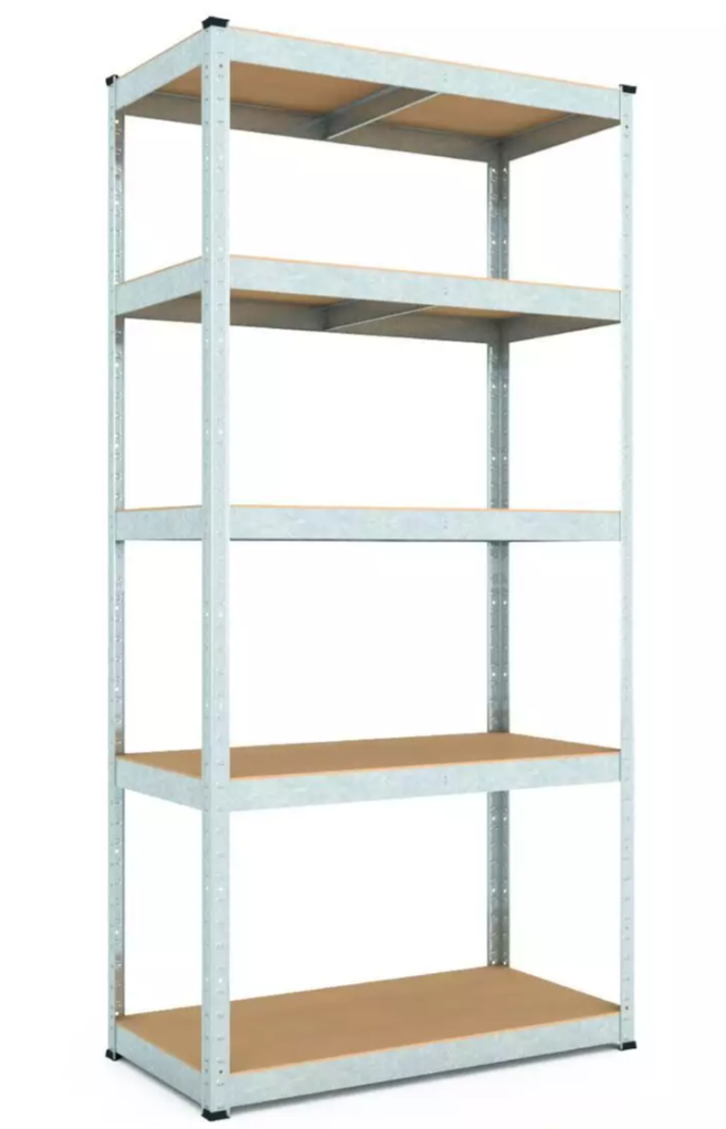 Стелаж Бюджет 1500х700х300 Меткас, 5 полиць, МДФ, оцинкований, металевий